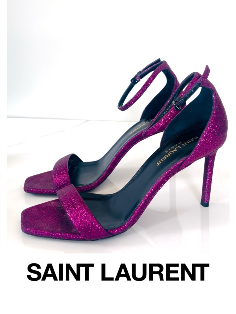 AUTHENTIC SAINT LAURENT GLITTER HEELS